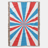 4th Of July Rood, Wit, En Blauw Sunburst Deken (Voorkant Verticaal)