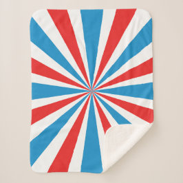 4th Of July Rood, Wit, En Blauw Sunburst Sherpa Deken