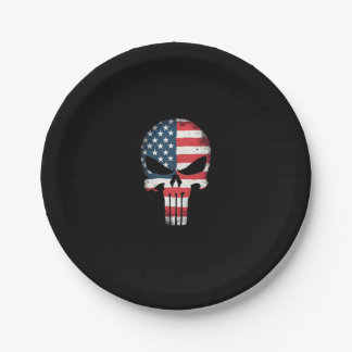 4th Of July Shirt For Women Men American Flag Skul Papieren Bordje