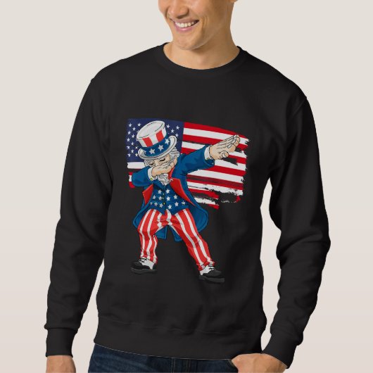 4th Of July Shirts For Kids Funny Dabbing Uncle Sa (Voorkant)