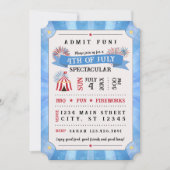 4th Of July Spectacular Ticket Invitation (Blue) (Devant)
