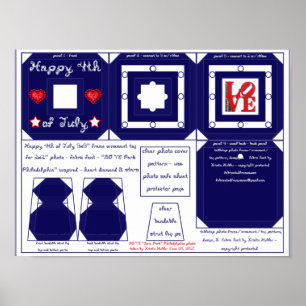 4th of July Stof Font Love Park Photo Lijst Poster