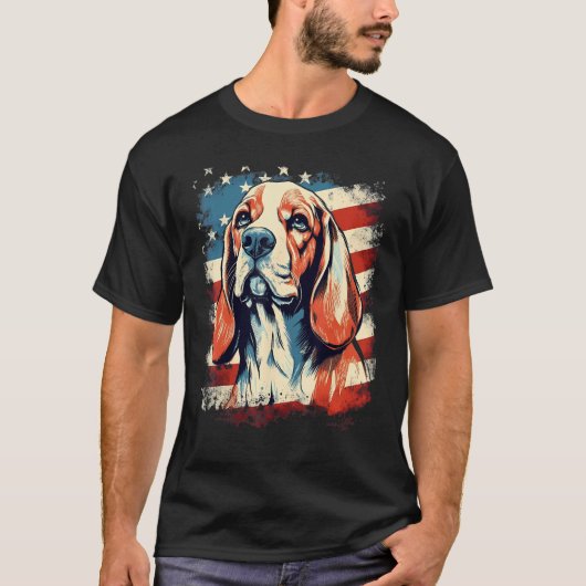 4th Of July US Flag Beagle Dog T-shirt (Voorkant)