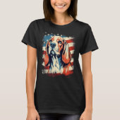 4th Of July US Flag Beagle Dog T-shirt (Voorkant)