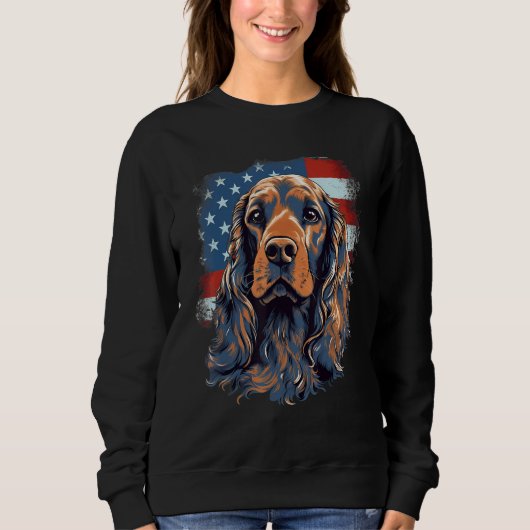 4th Of July US Flag English Cocker Spaniel Dog Trui (Voorkant)