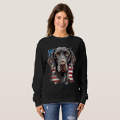 4th Of July US Flag German Shorthaired Pointer Dog Trui (Voorkant volledig)