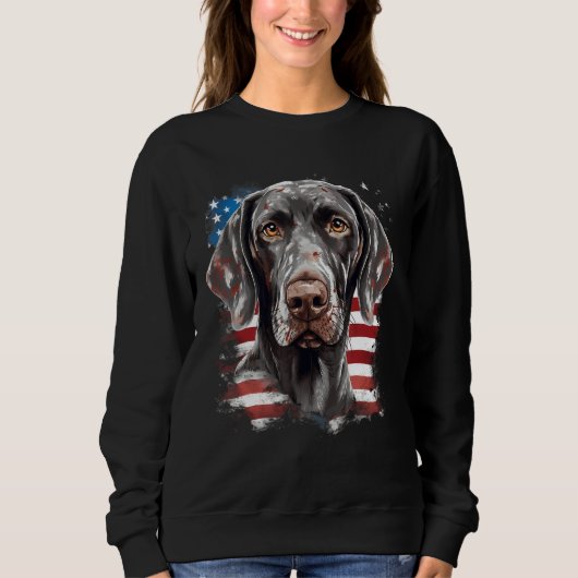 4th Of July US Flag German Shorthaired Pointer Dog Trui (Voorkant)