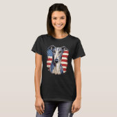 4th Of July US Flag Greyhound Dog T-shirt (Voorkant volledig)