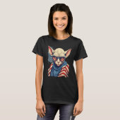 4th Of July US Flag Hairless Sphinx Cat 1 T-shirt (Voorkant volledig)