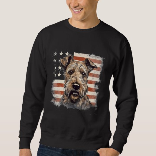 4th Of July US Flag Irish Terrier Dog Trui (Voorkant)