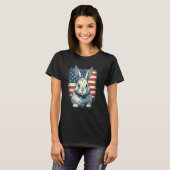 4th Of July US Flag Lionhead Rabbit T-shirt (Voorkant volledig)
