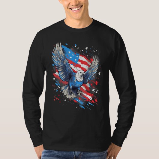 4th Of July US Flag Pigeon T-shirt (Voorkant)