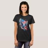 4th Of July US Flag Pigeon T-shirt (Voorkant volledig)