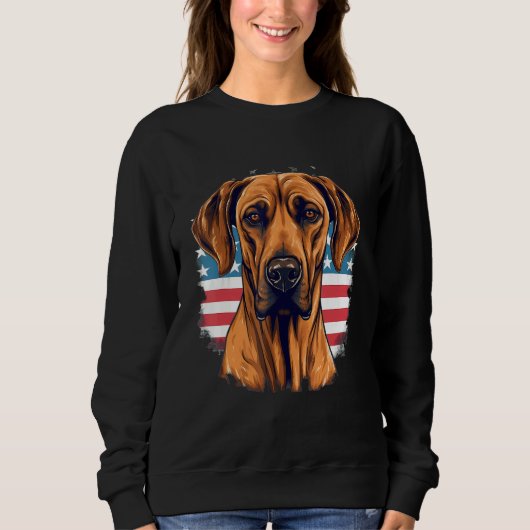 4th Of July US Flag Rhodesian Ridgeback Dog Trui (Voorkant)