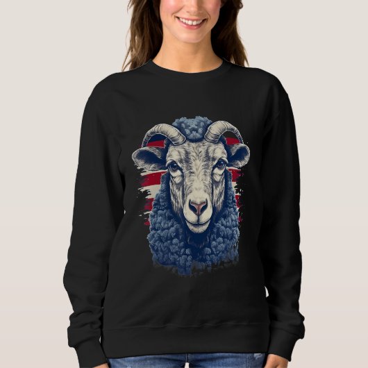 4th Of July US Flag Sheep Trui (Voorkant)