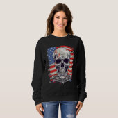 4th Of July US Flag Skeleton Trui (Voorkant volledig)