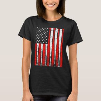 4th of July Vintage American Flag Baseball Dad Pap T-shirt