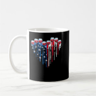 4th of July Wine Glasses Heart American Flag Patri Koffiemok