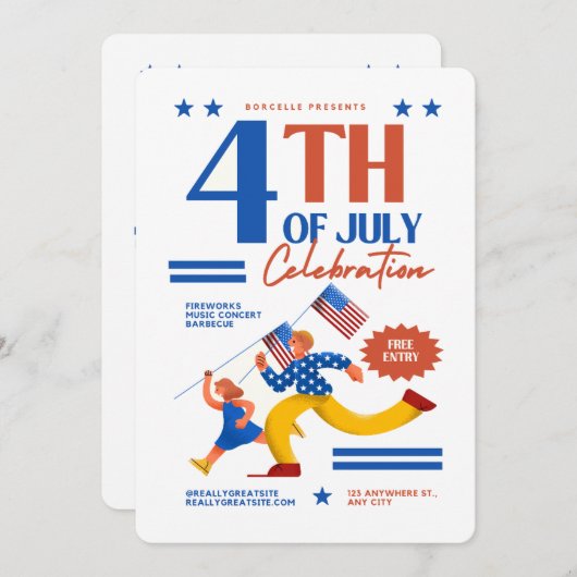 #4thOfJulyCelebration Invitation (Devant / Derrière)