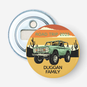 4x4 Family Adventure gepersonaliseerde aangepaste Button Flesopener