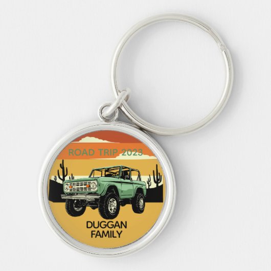 4x4 Family Adventure gepersonaliseerde aangepaste Sleutelhanger (Voorkant)
