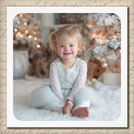4x4 Rounded Square Border Holiday Family Photo