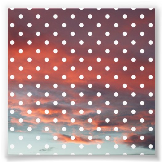 4x4 White Polka Dot Photo Foto Afdruk (Voorkant)