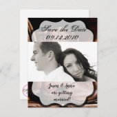 4x5 Bewaar de Date Kaart Cowboy Boots Schuur Houte (Voorkant / Achterkant)