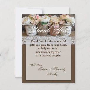 4x5 bocaux Cartes de remerciements PLAT avec Roses