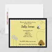 4x5 Bumblebee Baby shower Kaart (Voorkant / Achterkant)