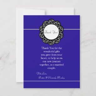 4x5 Carte de remerciements PLAT Bleu et blanc