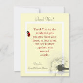 4x5 Carte de remerciements PLAT Bug jaune et dame (Devant)