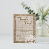 4x5 Carte de remerciements PLAT Burlap Pays de den (Debout devant)