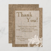 4x5 Carte de remerciements PLAT Burlap Pays de den (Devant / Derrière)