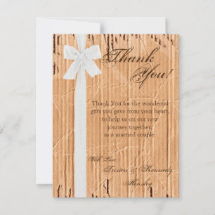 4x5 Carte de remerciements PLAT Carton Flap Blanc 