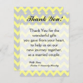 4x5 Carte de remerciements PLAT Chevron Jaune et g (Devant / Derrière)