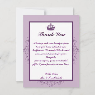 4x5 Carte de remerciements PLAT Couronne royale vi