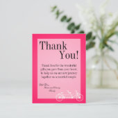 4x5 Carte de remerciements PLAT Hot rose noir doub (Debout devant)