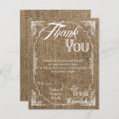 4x5 Carte de remerciements PLAT Manger Boire être (Devant / Derrière)