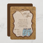 4x5 Carte de remerciements PLAT Mason Jar Burlap P (Devant / Derrière)