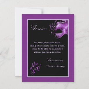 4x5 Carte de remerciements PLAT Mis XV Purple Mora