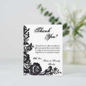 4x5 Carte de remerciements PLAT noir dentelle Dama (Debout devant)