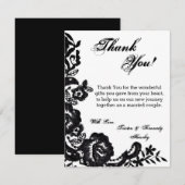 4x5 Carte de remerciements PLAT noir dentelle Dama (Devant / Derrière)