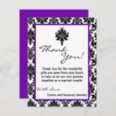 4x5 Carte de remerciements PLAT noir pourpre dente (Devant / Derrière)