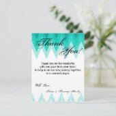 4x5 carte de remerciements PLAT Ombre Teal Chevron (Debout devant)