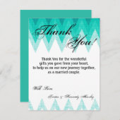 4x5 carte de remerciements PLAT Ombre Teal Chevron (Devant / Derrière)