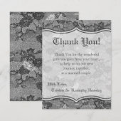 4x5 Carte de remerciements PLAT Pays Dentelle noir (Devant / Derrière)