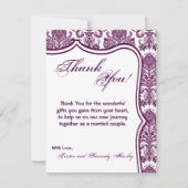 4x5 Carte de remerciements PLAT Plum pourpre Dente (Devant)