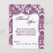 4x5 Carte de remerciements PLAT Plum pourpre Dente (Devant / Derrière)