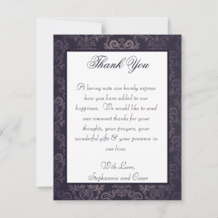 4x5 Carte de remerciements PLAT Profond pourpre Da